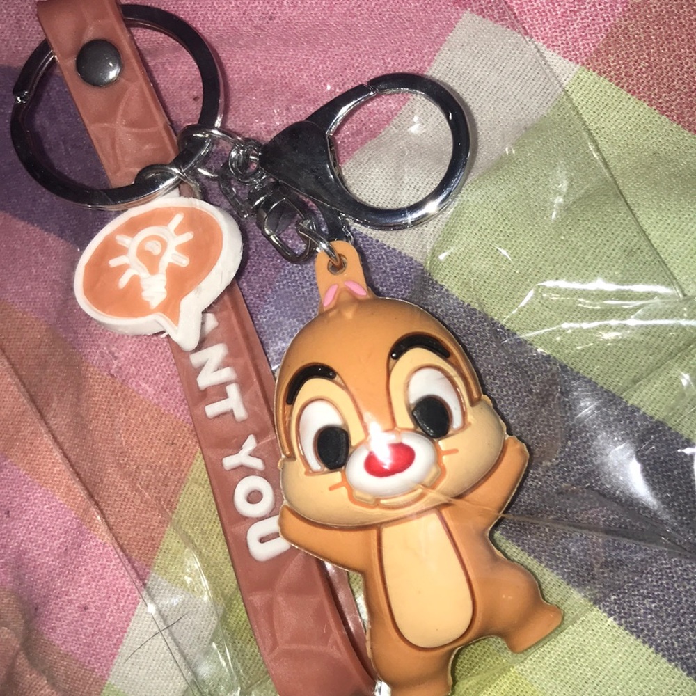 Squirrel,Purple Raccoon, and Avocado Key Chain